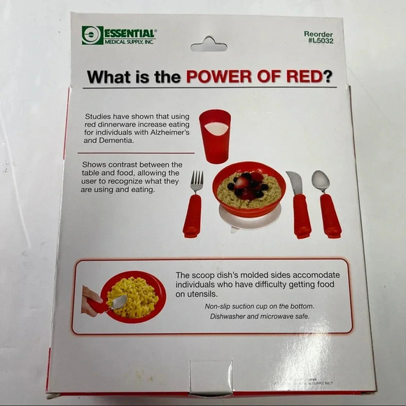 Power of Red Scoop Dish Bowl (Helpful for People with Alzheimer's and Dementia) - Picture 2 of 2